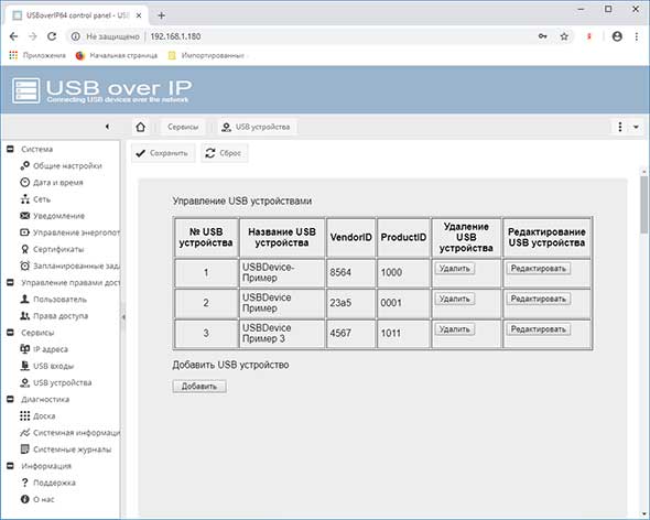 Управляемый USB over IP концентратор (Управляемое устройство подключения USB по сети)